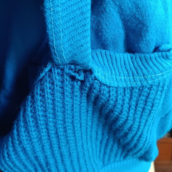 Medium Vintage 1980's New Wave Knit Sweatshirt Buckle Strap Pockets Nicolette - Picture 4 of 8